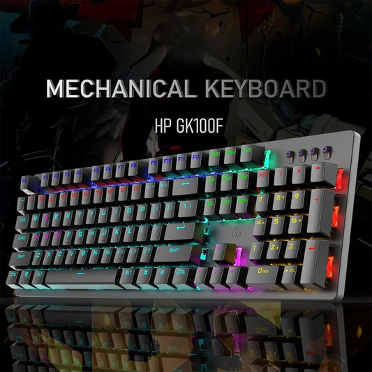 HP GK100F Mechanical Gaming Keyboard with Blue Switches and RGB Backlight