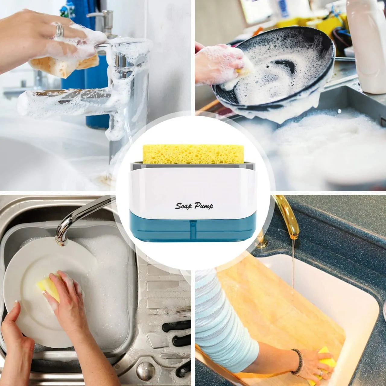 Soap Pump & Sponge Caddy, Sink Organizer