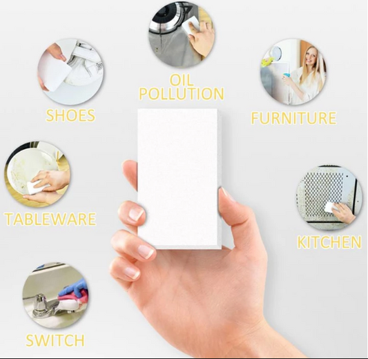 Magic Sponge 3Pcs Cleaning Sponges, Heavy-Duty Multi-Purpose Erasers for Kitchen, Bathroom, Walls, Floors & More