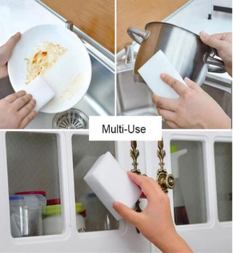 Magic Sponge 3Pcs Cleaning Sponges, Heavy-Duty Multi-Purpose Erasers for Kitchen, Bathroom, Walls, Floors & More