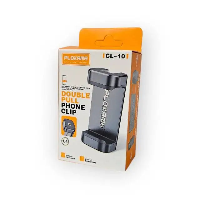 Plokama CL-10 Double Pull Phone Clip Holder for Tripods