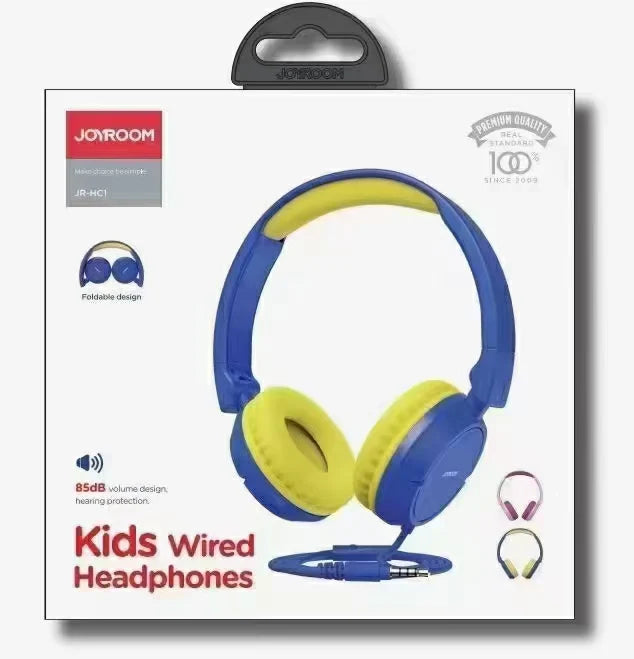 Joyroom JR-HC1 Kids Wired Headphones with Microphone with Safe Sound, Fun Design