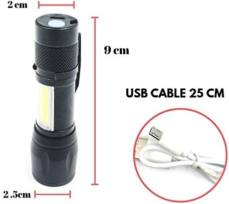 513 Telescopic Zoom Flashlight COB + XPE LED