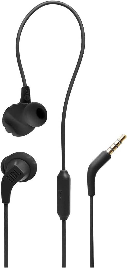 JBL Endurance Run 2 Wired, 3.5mm, Black, Sweat proof Sports Earphones with Mic