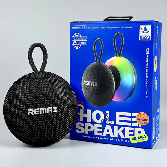 Remax RB-M69 RGB Bluetooth Speaker-Blue ,Travel Friendly, Compact, Powerful, Stylish