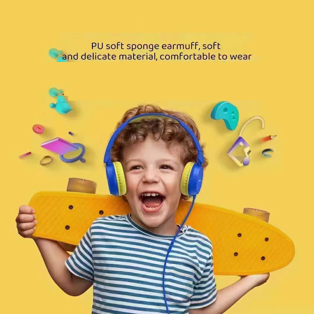 Joyroom JR-HC1 Kids Wired Headphones with Microphone with Safe Sound, Fun Design