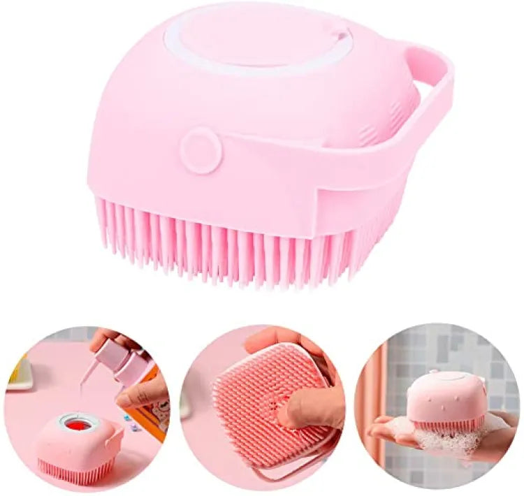Silicone Body Bath Brush with Built-In Shampoo Dispenser for All, Deep Clean & Gentle Massage