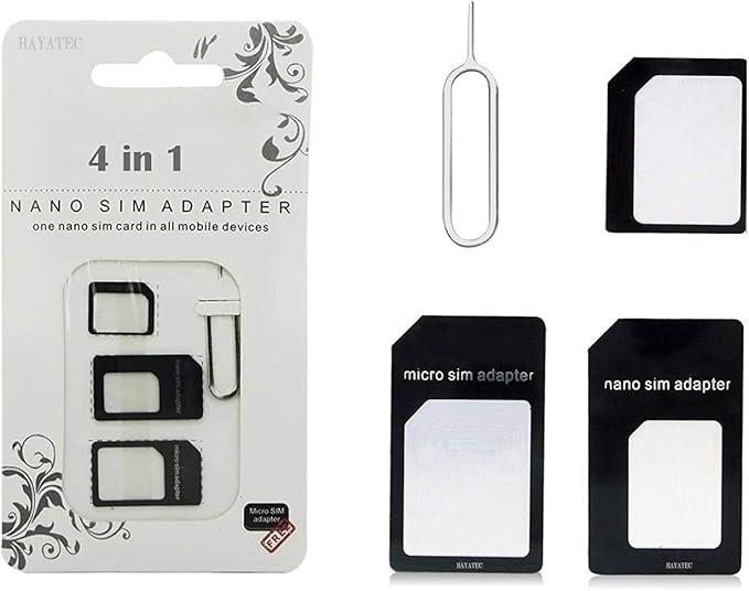 Griffin SIM Card Adapter Toolkit, 4-in-1 Nano, Micro, Standard SIM Converter with Ejector Pin