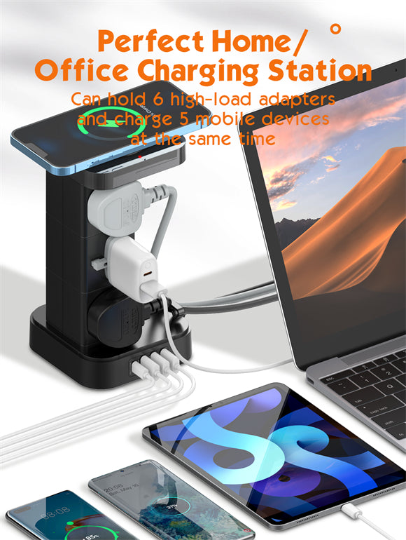 LDNIO SKW6457 Power Extension Tower, Charge Smarter, Live Organized