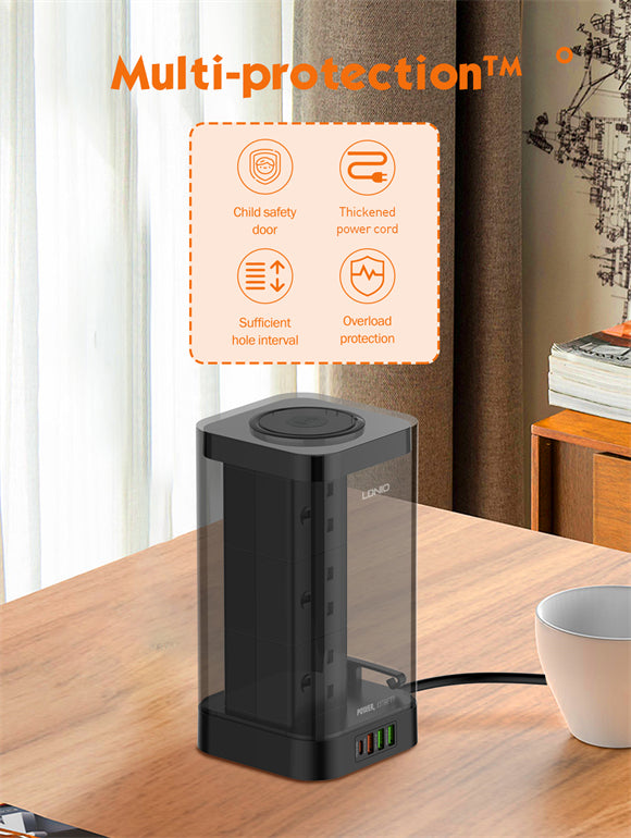 LDNIO SKW6457 Power Extension Tower, Charge Smarter, Live Organized