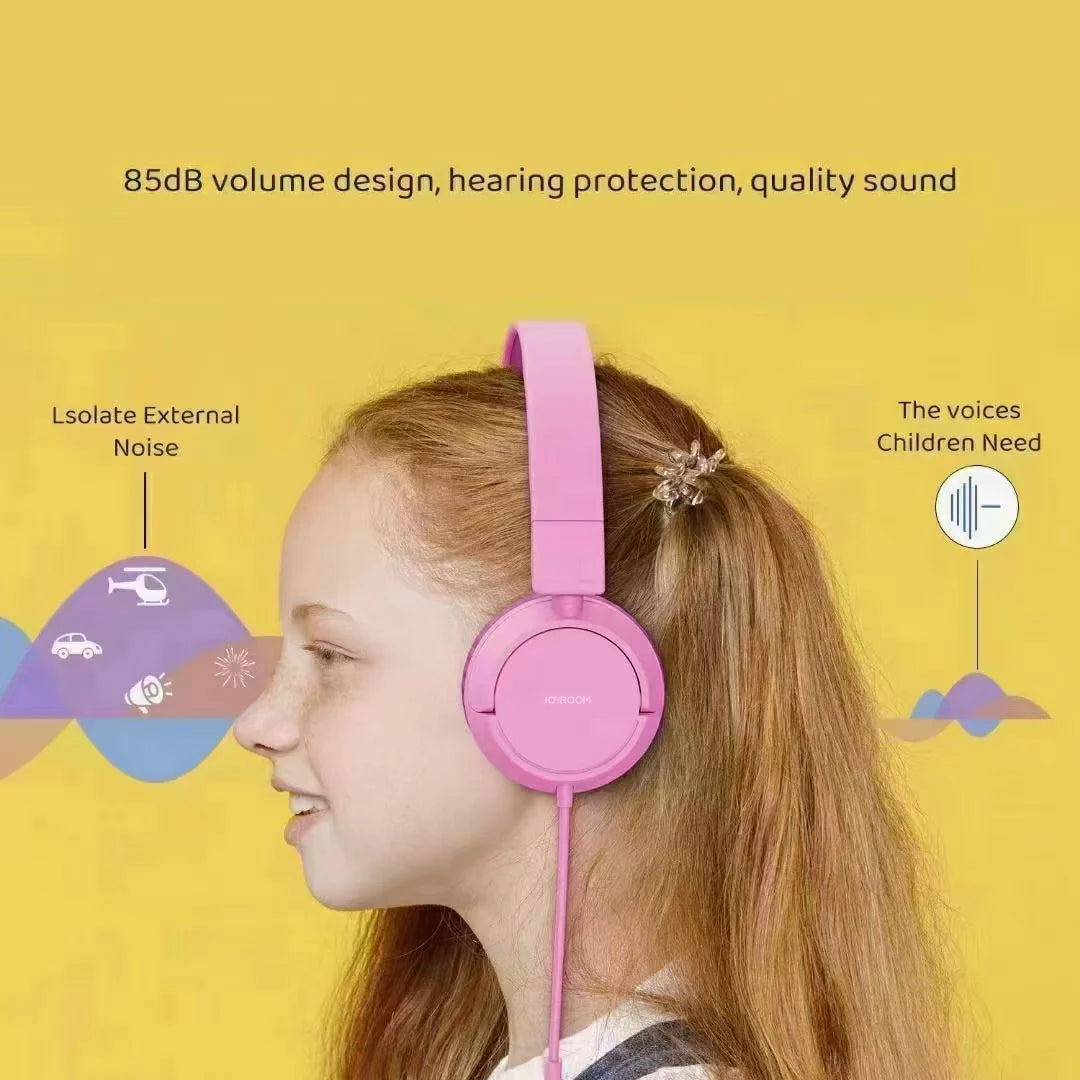 Joyroom JR-HC1 Kids Wired Headphones with Microphone with Safe Sound, Fun Design