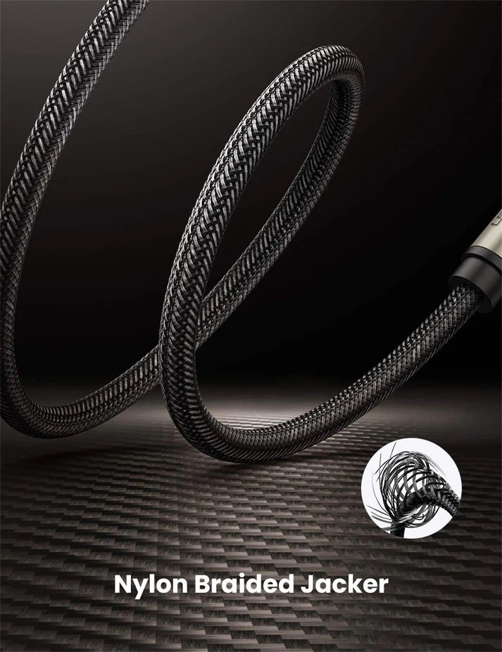 UGREEN 10638 6.5mm Male to Male Audio Cable, Gray, 2 Meter