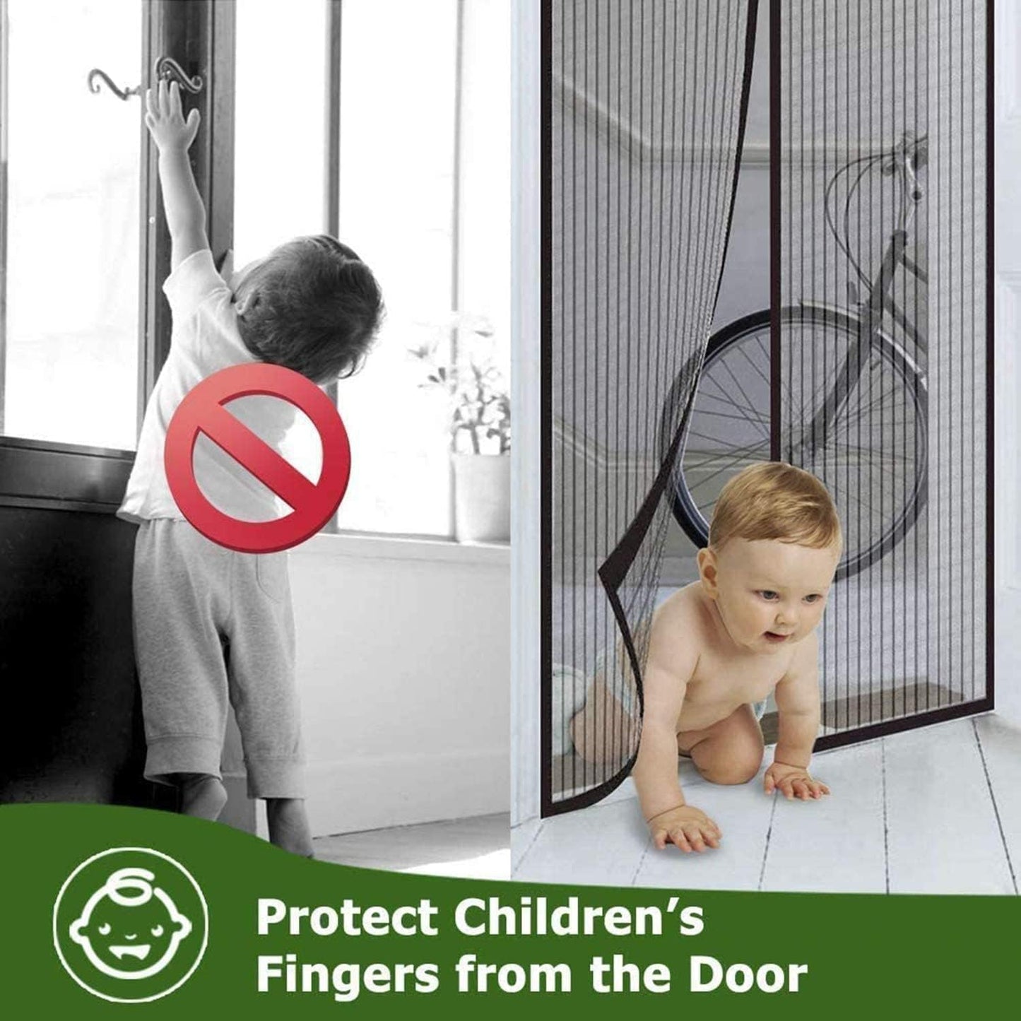 Magnetic Fly Screen Door, Heavy-Duty, Anti Mosquito Mesh, No Gap,Super Quiet, No Drilling, Washable Mesh, 100*210cm