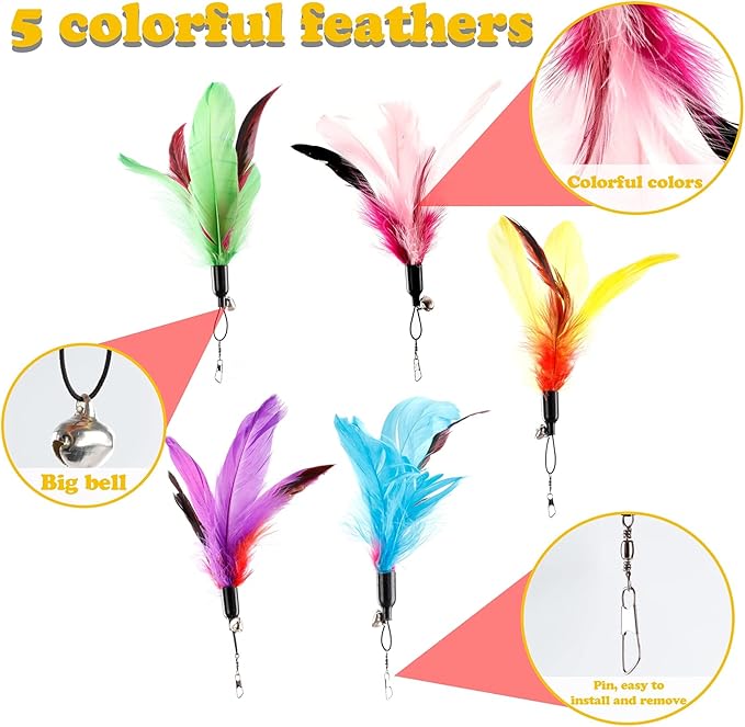 Cat Feather Toy with Suction Base