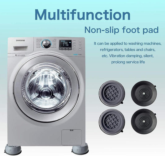 Anti Vibration 4 piece Pads for Washing Machine Shock and Noise Cancellation