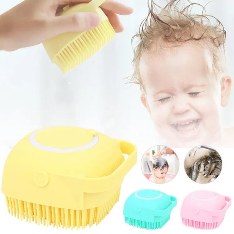 Silicone Body Bath Brush with Built-In Shampoo Dispenser for All, Deep Clean & Gentle Massage