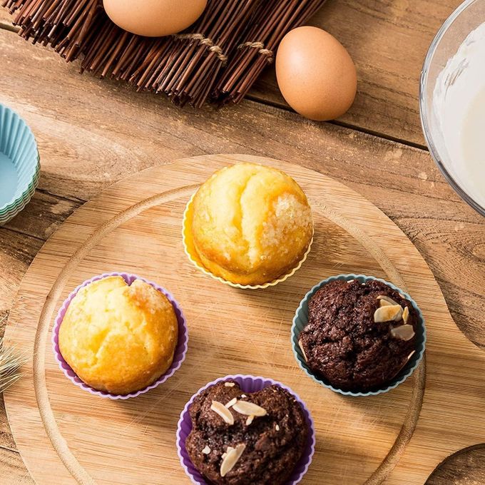 12 Piece Multicolor Silicone Cupcake Molds, Oven & Air Fryer Friendly