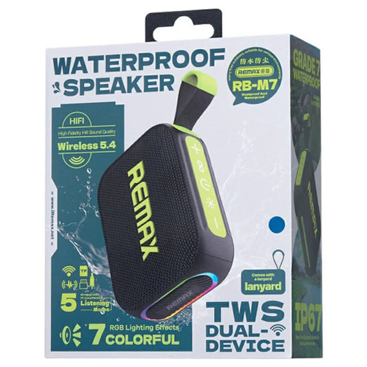 Remax RB-M7 Portable Bluetooth Speaker, Rugged, Loud, waterproof, Ready for Anything