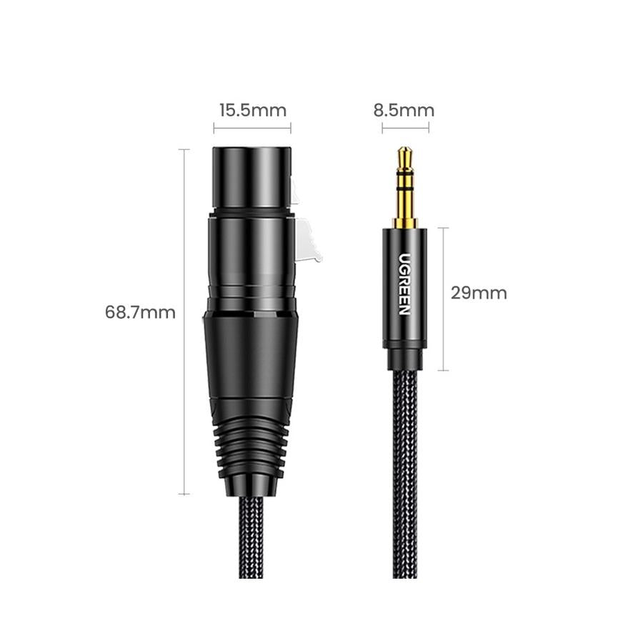 UGREEN 20244 3.5mm Three-Pole Male To XLR Female Audio Cable, 2 Meters