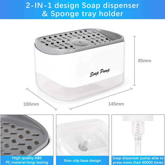 Soap Pump & Sponge Caddy, Sink Organizer