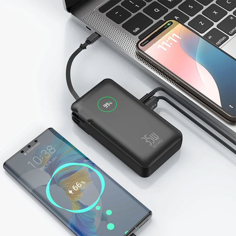WiWU Noble 2-in-1 Power Bank & Charger Adapter, Fast Charging, Portable, Travel-Ready (10,000mAh)