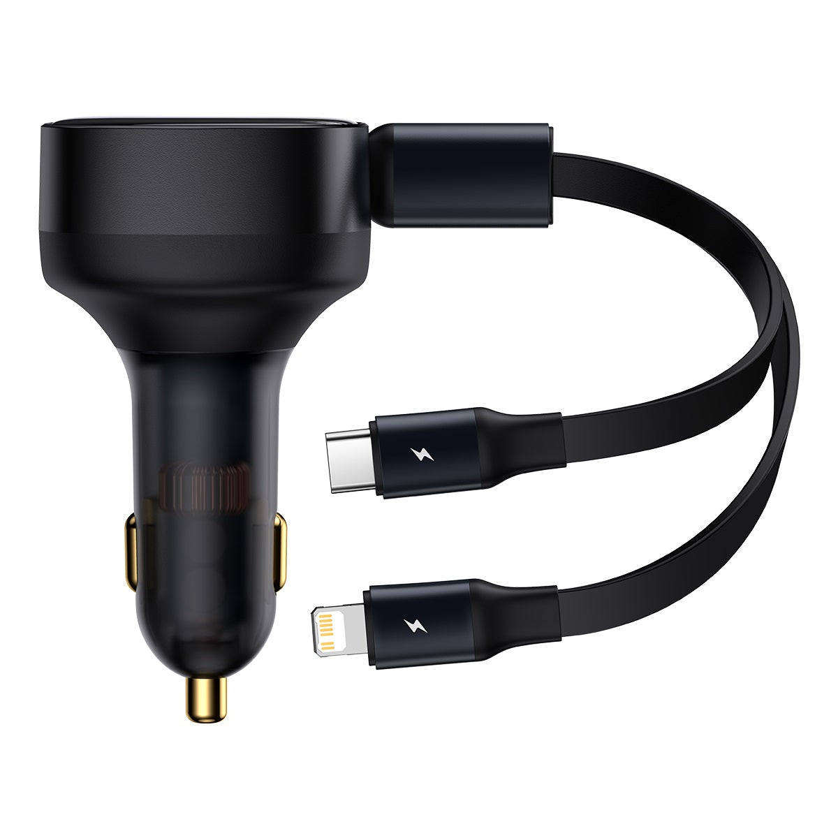 Baseus Enjoyment Retractable 2-in-1 Car Charger, C+L 30W