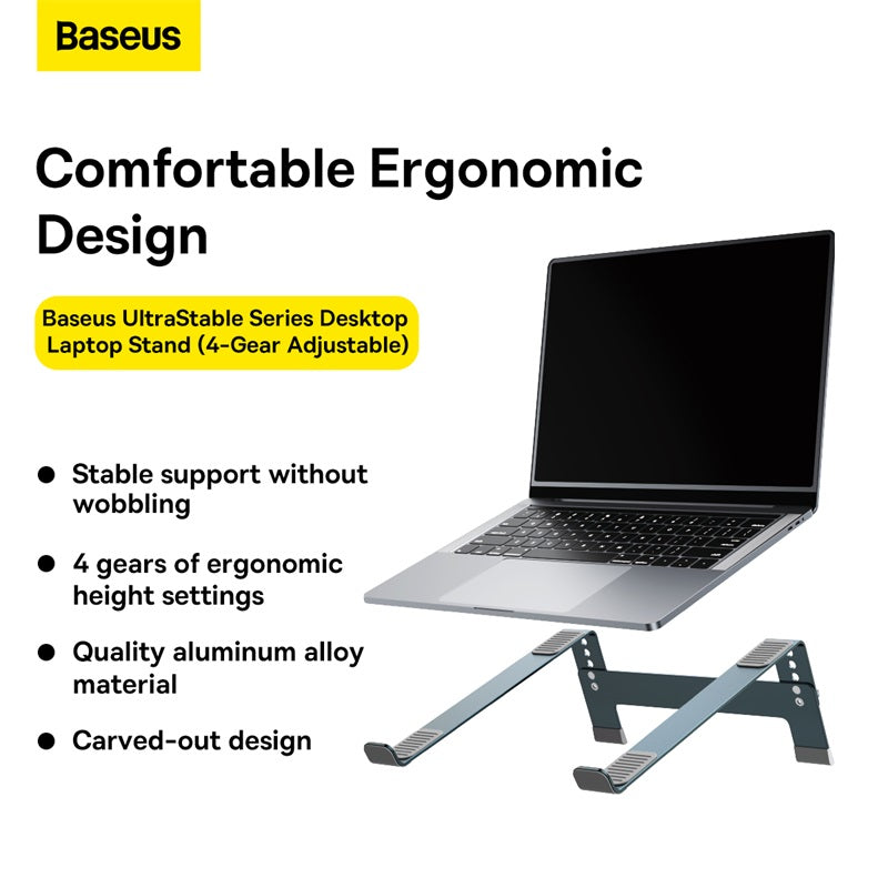 Baseus UltraStable Series Desktop Laptop Stand with laptop on a white background