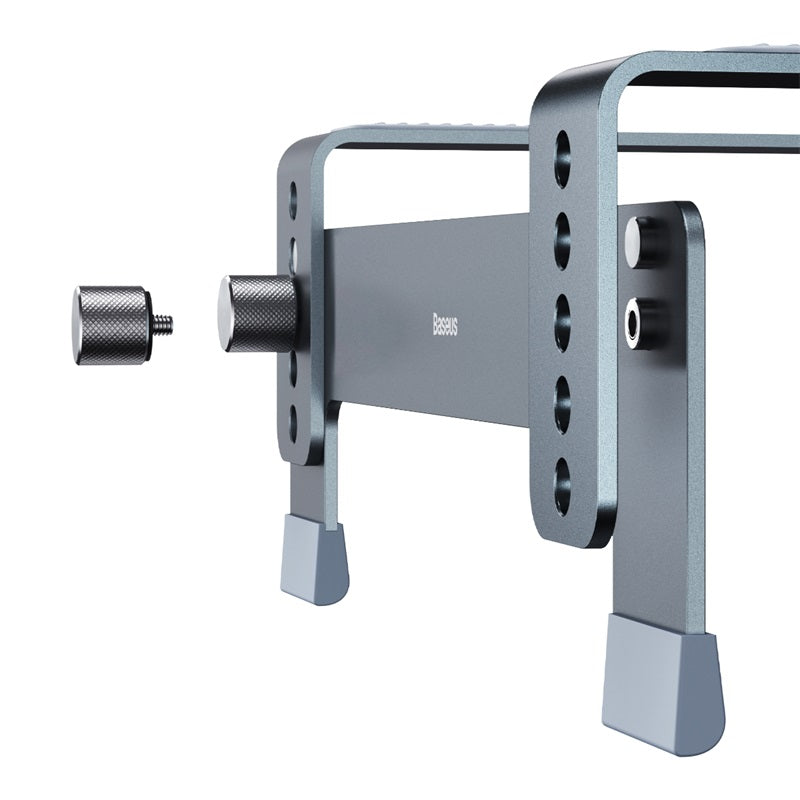 Gray metal TV wall mount on a white background
