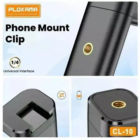 Plokama CL-10 Double Pull Phone Clip Holder for Tripods