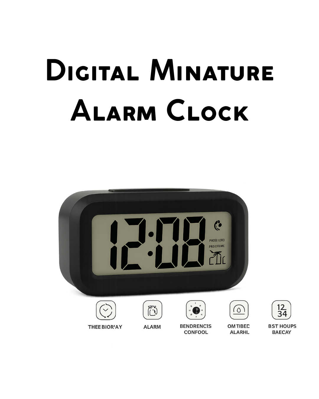 Digital Minature Alarm Clock. Sleek, Smart & Travel Ready