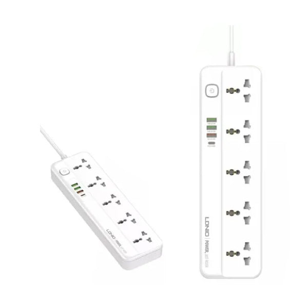 LDNIO SC5415 2500W 5 Power Socket 4 USB Port Multi Function Power Strip, 2 Meters