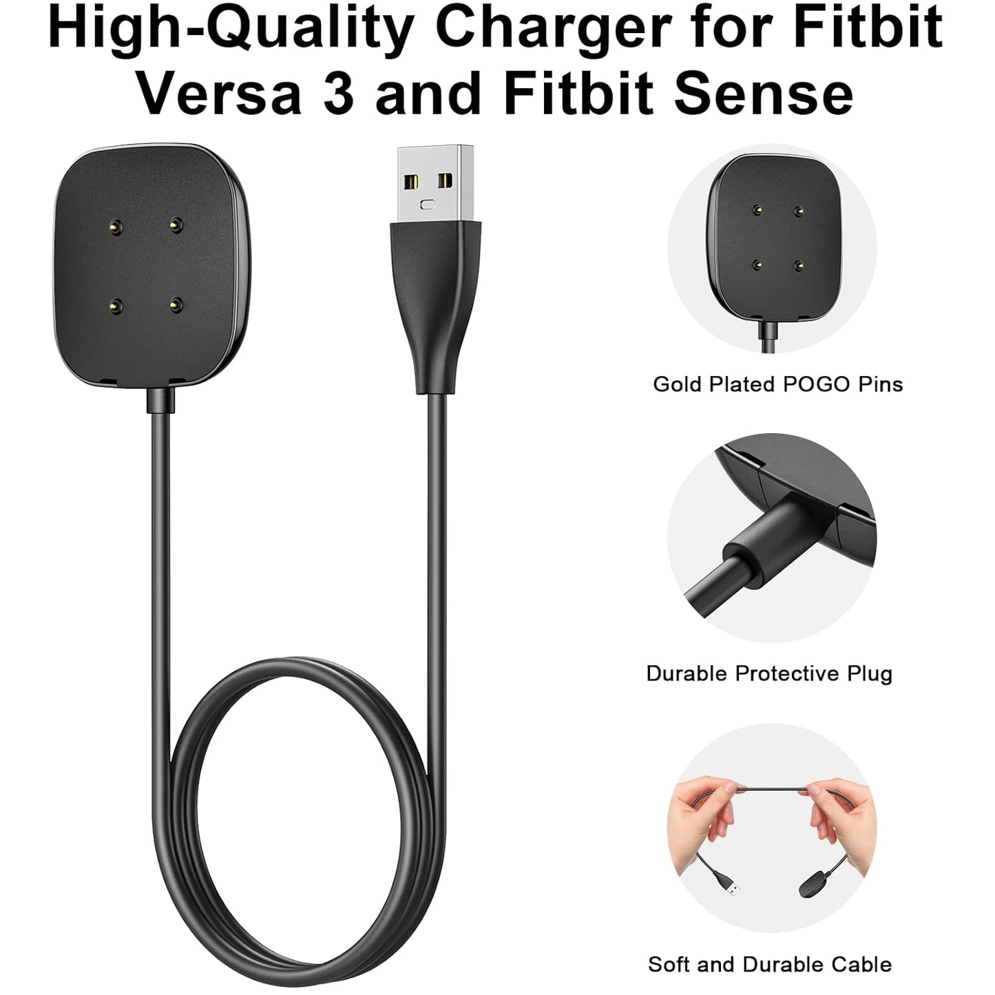 Nulca Charger for Fitbit Versa 4 - 1 Meter