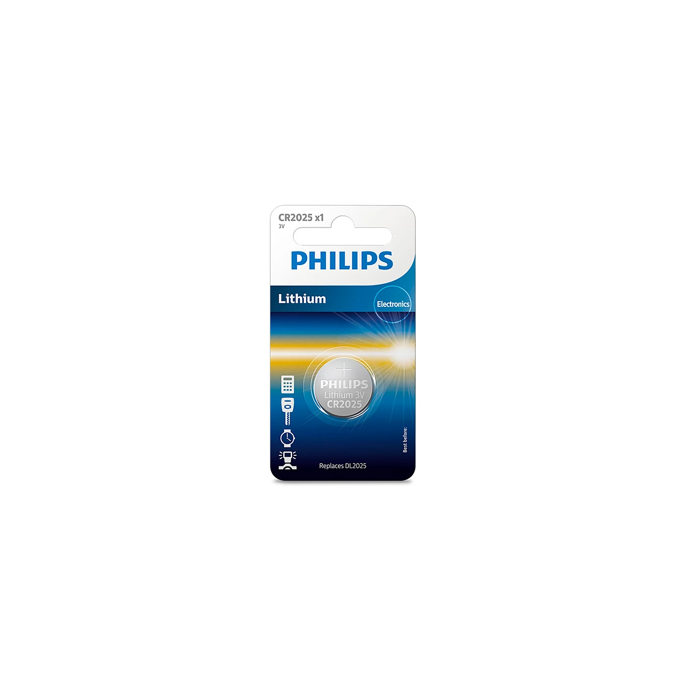 Philips CR2025 3V Lithium Button Cell Battery - 2 Piece