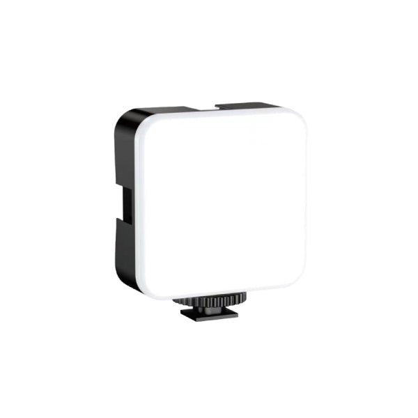 Square light fixture with black frame on a white background. LED Light