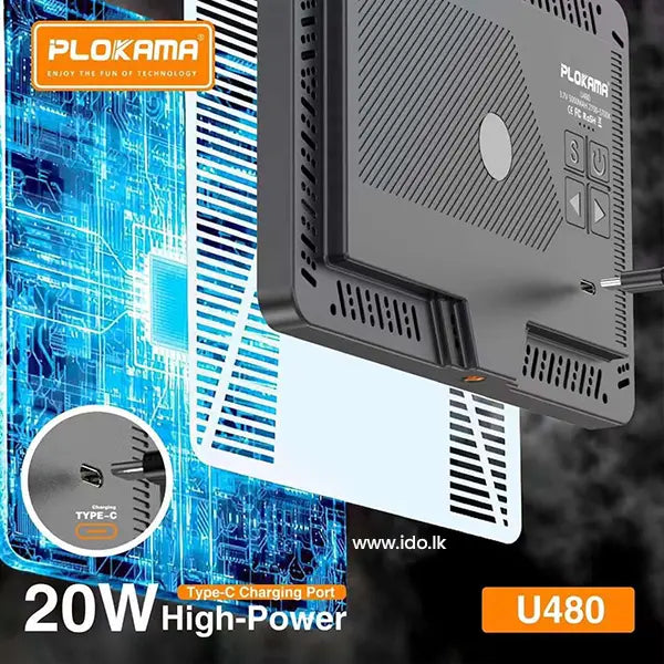 PLOKAMA U480 20W LED Fill Light Panel Rechargeable