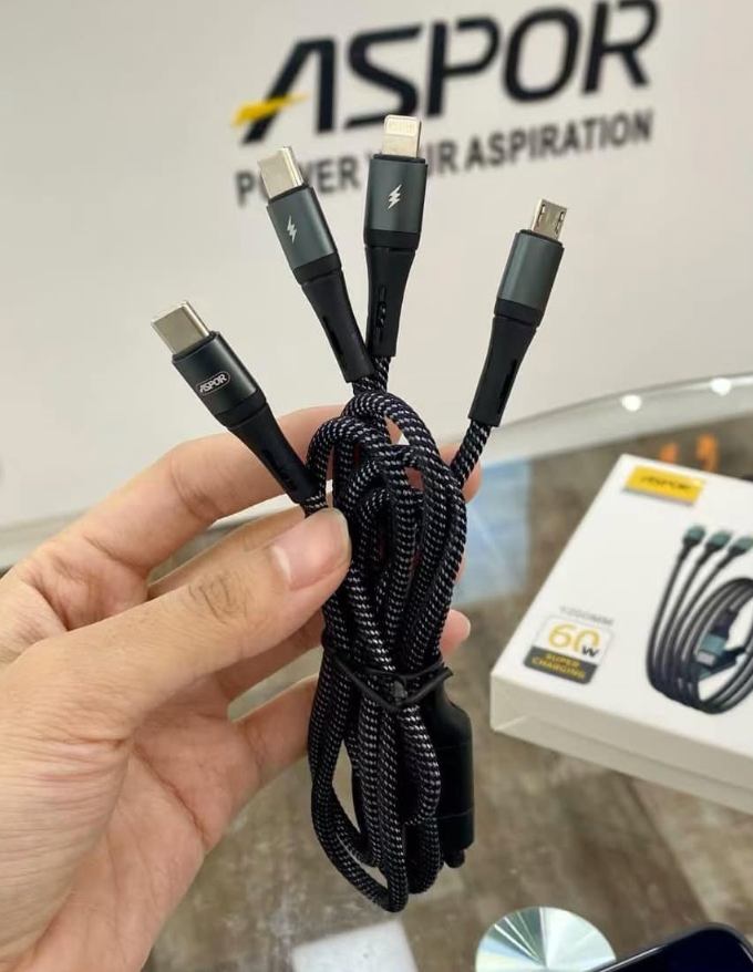 Aspor AC‑36 60W Fast Charging 3‑in‑1 Cable