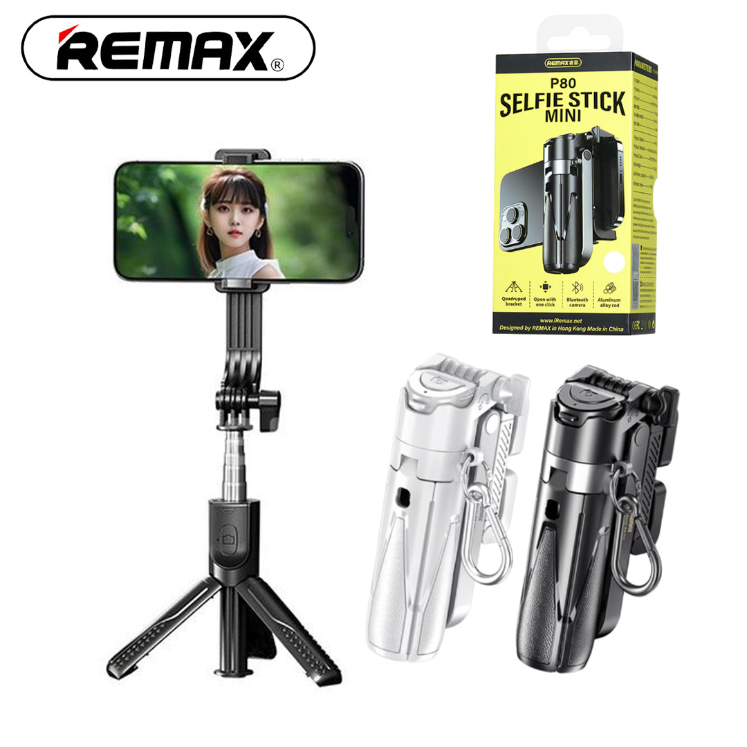 Remax P80 Mini Selfie Stick, Compact and Bluetooth-Enabled