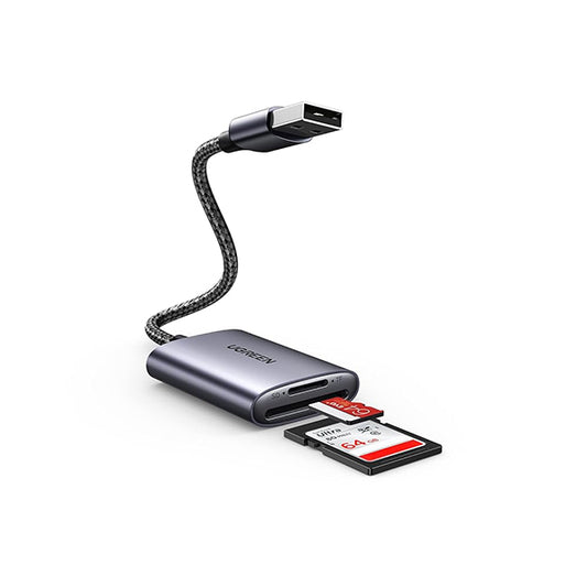 UGREEN 80887 USB-A Multifunction Card Reader, Plug-and-Play Access to SD, TF, MS, and CF Cards