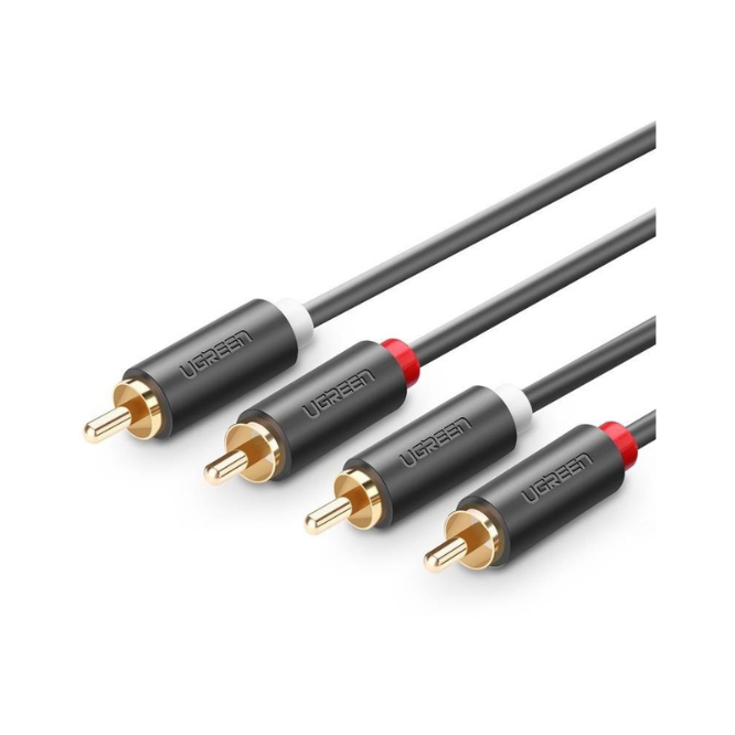 UGREEN 10520 2RCA Male To 2RCA Male Cable- 5m (Black)