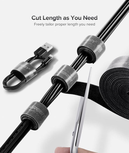 UGREEN 40354 Silicone Cable Organizer - 2 Meter, Reusable Hook and Loop Fastening Tape
