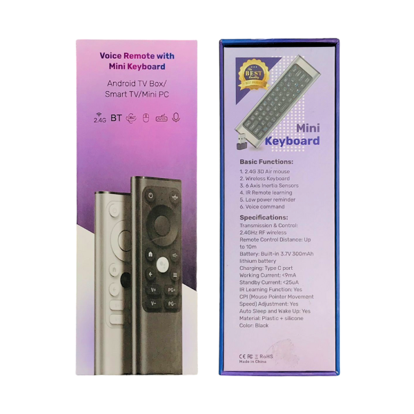 Universal Voice Remote With Mini Keyboard