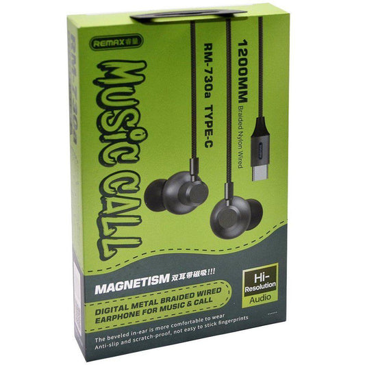 Remax RM-730A Type-C Metal Braided Wired Earphone