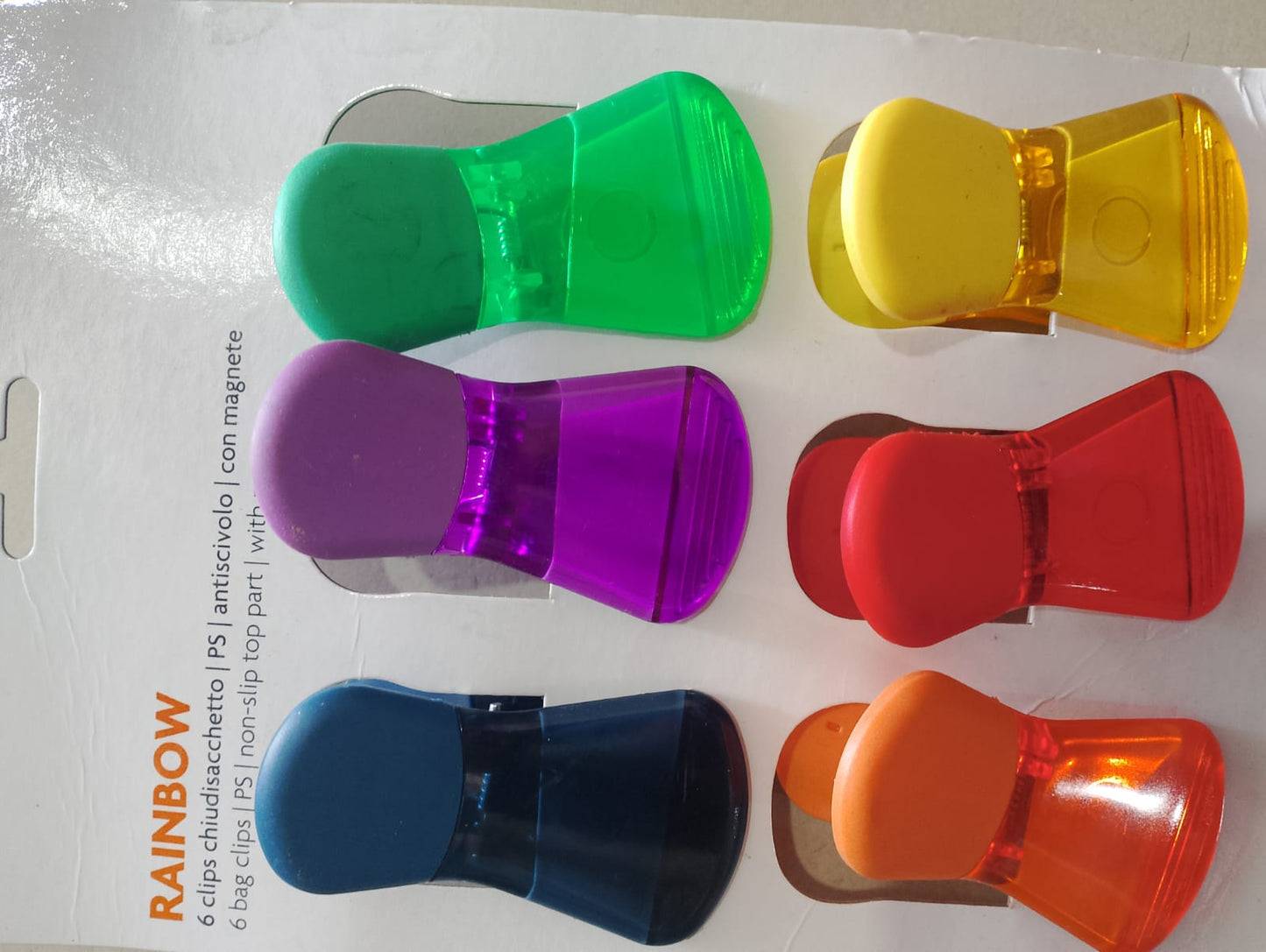 Bag Clips, Pack of 6 (Multi‑Color)