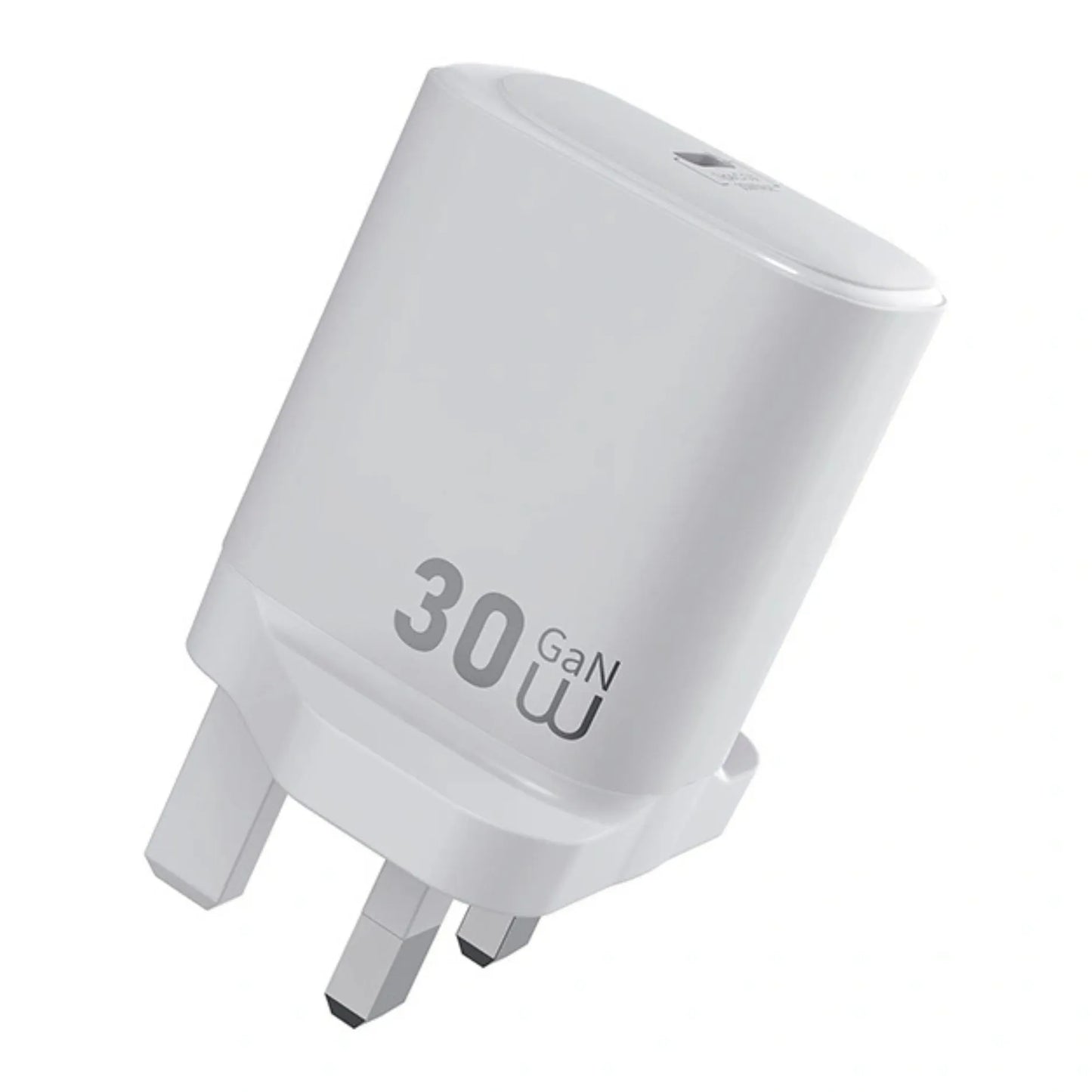 WiWU WI‑G008 30W Essen GaN 3‑Pin Fast Charger, White