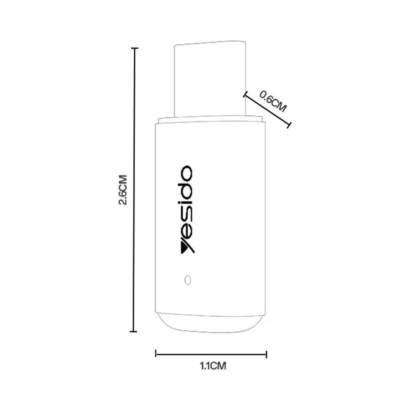 Measurement chart of a product with 'yesido' branding on a white background