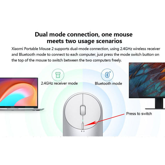 XIAOMI Mouse 2 Dual Mode Bluetooth Portable Mouse