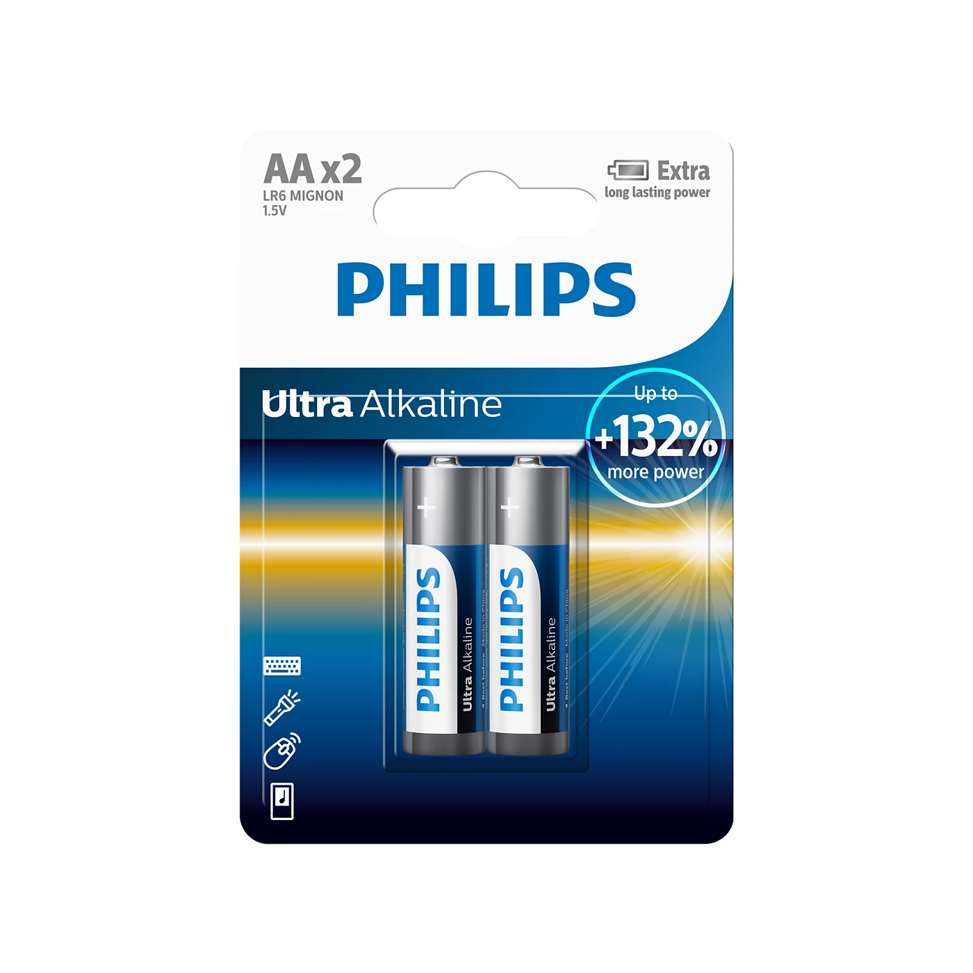 Philips LR03P2BC/27 AAA Power Alkaline Battery - 2 Piece
