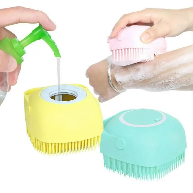 Silicone Body Bath Brush with Built-In Shampoo Dispenser for All, Deep Clean & Gentle Massage