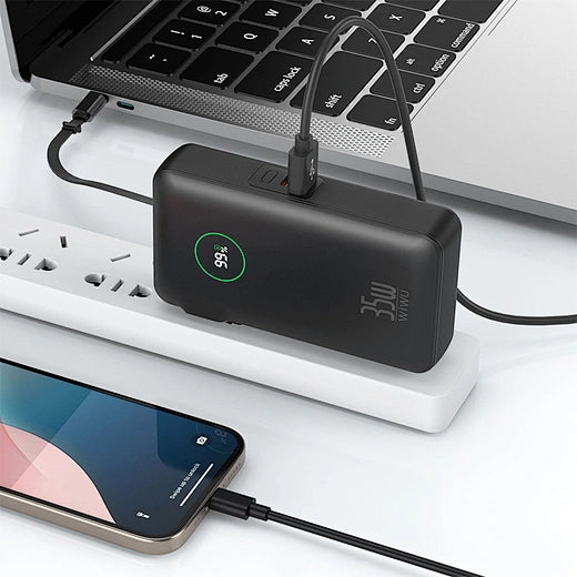 WiWU Noble 2-in-1 Power Bank & Charger Adapter, Fast Charging, Portable, Travel-Ready (10,000mAh)