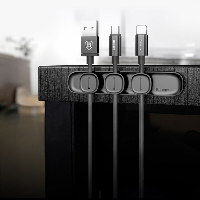 Baseus Peas Cable Clip Organizer, 3 Slot Magnetic Holder